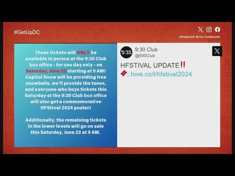 More tickets available for HFStival in DC