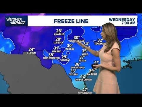 KHOU 11+ Weather Impact: Temps will be near freezing by Wednesday for most of SE Texas