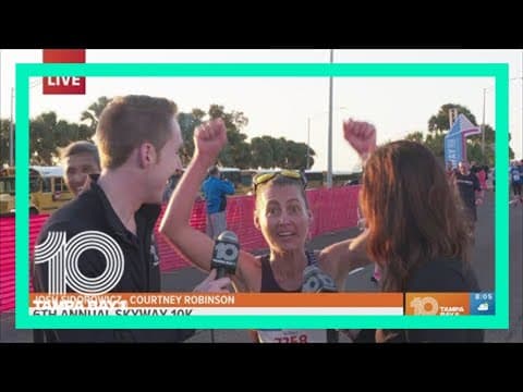 Skyway 10K runners happy to cross finish line — Grant Gilmore makes special appearance