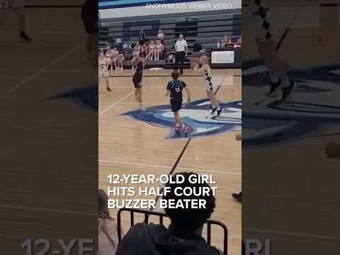 12-year-old girl hits half court buzzer beater at her middle school championship game