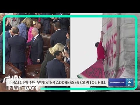 In fiery speech to Congress, Netanyahu defends war in Gaza and denounces protesters