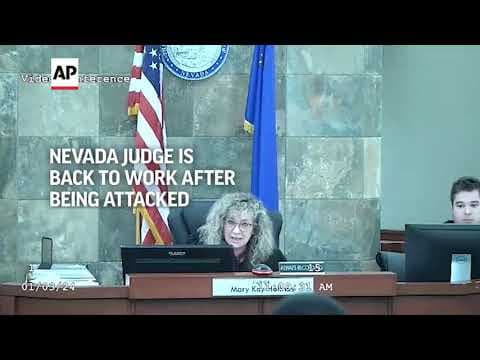 Nevada judge is back to work after being attacked by defendant inside courtroom