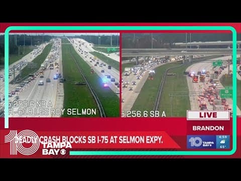 Deadly crash shuts down I-75 SB near Selmon Expressway