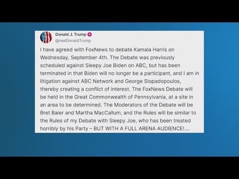 Former President Donald Trump agrees to debate with Vice President Kamala Harris