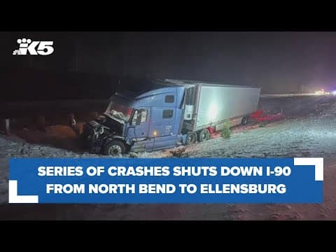 BREAKING: I-90 closed from North Bend to Ellensburg following series of crashes