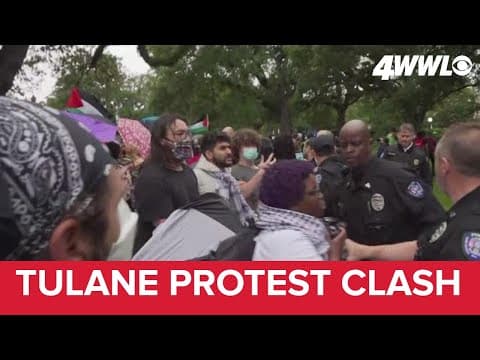 Pro-Palestine demonstrators clash with police on Tulane campus