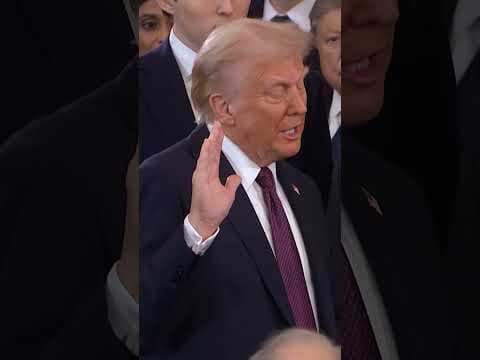 President Donald Trump takes the oath of office