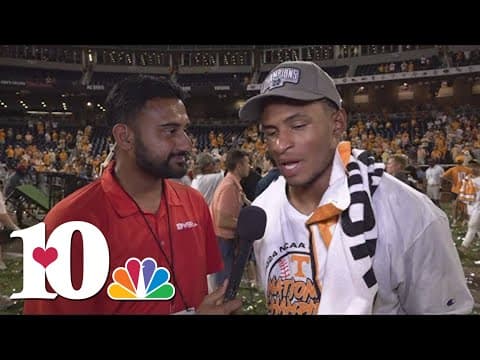 Christian Moore speaks after Vols win CWS National Championship