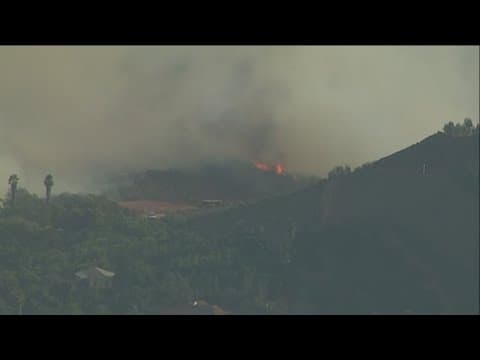 Firefighters battle Sandia Fire in Northeastern San Diego County | 6 p.m. update