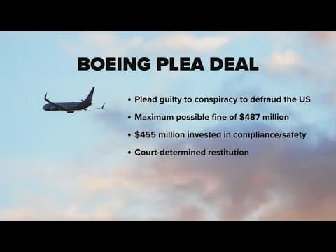 Boeing accepts plea deal to avoid criminal trial over 737 Max crashes, Justice Department says