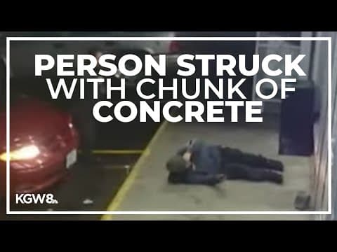 Suspect throws chunk of concrete at person's head outside Portland store