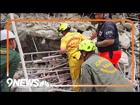 Earthquake Rescue Efforts at Site of a Collapsed Building in Bangkok, Thailand