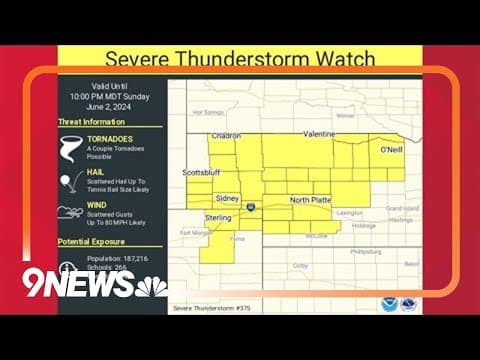 Severe thunderstorm watch posted for northeast Colorado