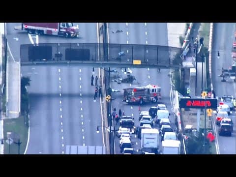 WATCH: Crash on I-295 involving a pedestrian bridge
