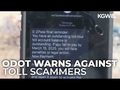 Oregon transportation officials warn of unpaid tolls texting scam