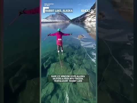 Watch: Rare ice window gives look into Alaska's Rabbit Lake and the effect is magical! #shorts