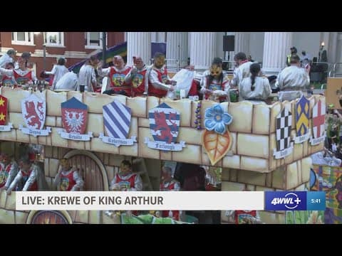 Triple Tandem float in Krewe of King Arthur carries over 100 riders