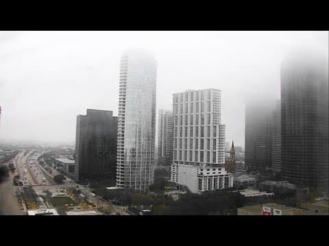 Timelapse: Watch as fog comes through downtown Dallas (February 2025)