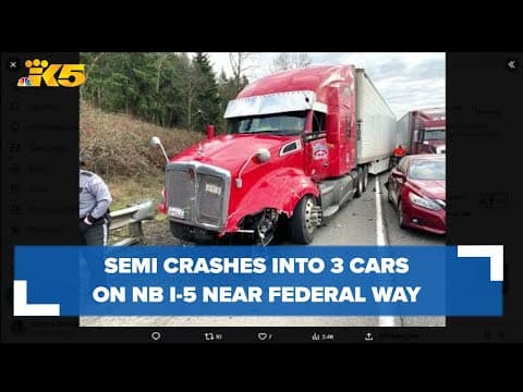 Crash on northbound I-5 near Federal Way blocks 3 lanes
