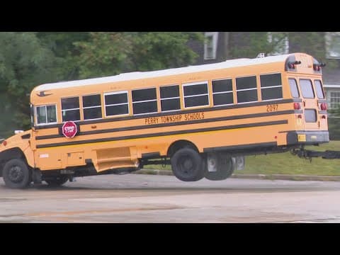 Perry Township school bus involved in south Indianapolis crash; no injuries reported