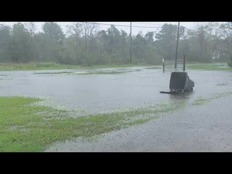 Coastal flooding in St. Tammany Parish neighborhoods in Louisiana