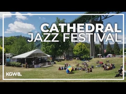 Singer Jessie Marquez performs ahead of Cathedral Park Jazz Festival