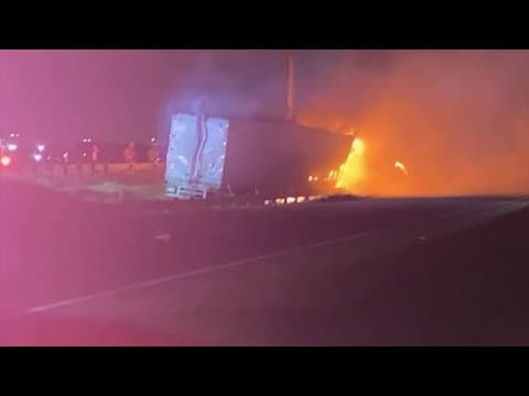 Breaking: Deadly fiery crash involving 18-wheeler shuts down East Freeway heading inbound in Baytown