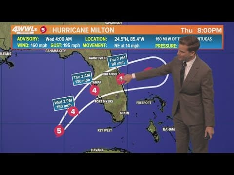 Wednesday 5 AM Tropical Update: Milton to make landfall as cat 4
