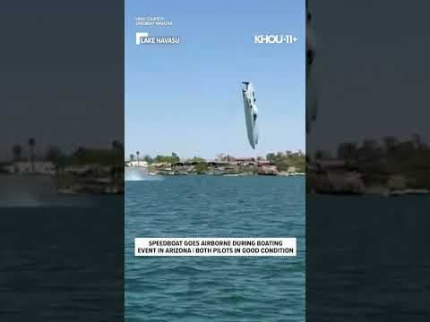 Speedboat goes airborne during Arizona boating event