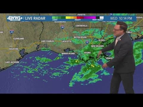 New Orleans Weather: Showers tonight with a late week warm-up