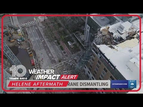 Gov. Ron DeSantis questions why crane that fell during Milton wasn't taken down before the storm
