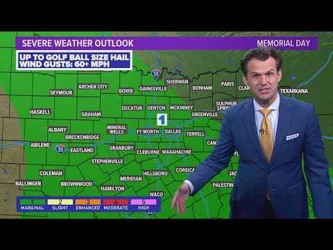 DFW Weather | Low risk of severe weather on Memorial Day, 14 day forecast