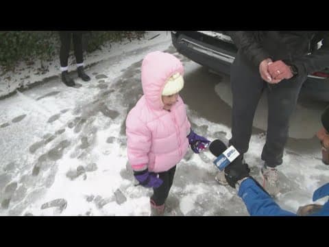 Families have fun in the snow