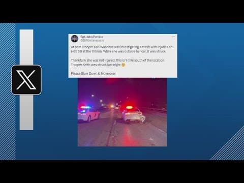 ISP urging drivers to slow down, move over after trooper struck on I-65