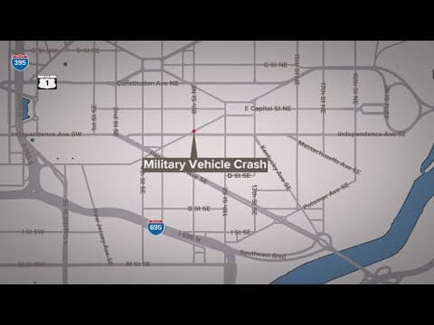 Military vehicle crashes into car in DC's Capitol Hill