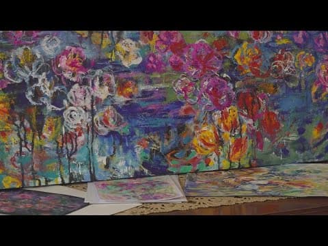 Artist creates paintings to raise money to help Ukrainians flee country