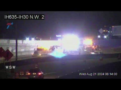 Traffic alert: Overturned 18-wheeler shuts down North Texas interstate