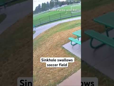 100-feet-wide sinkhole swallows Illinois soccer field #shocking