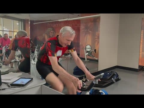 80-year-old fitness instructor teaches final spin class at Rockville LA Fitness