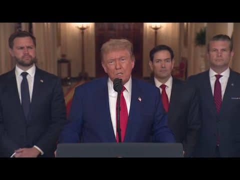 President Trump addresses nation after US strikes Iranian sites