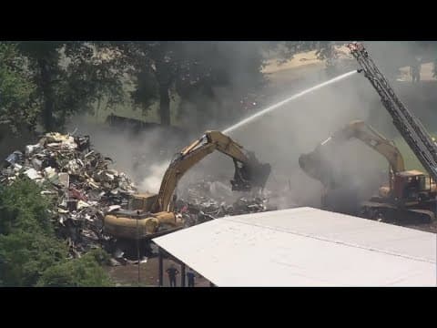 Junkyard fire sparks major traffic closure along North Freeway near Spring Cypress