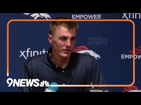 Broncos quarterback Bo Nix reacts to first career NFL victory
