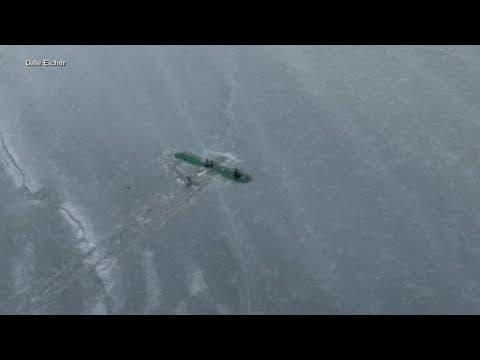 Family saved after their plane landed on the ice