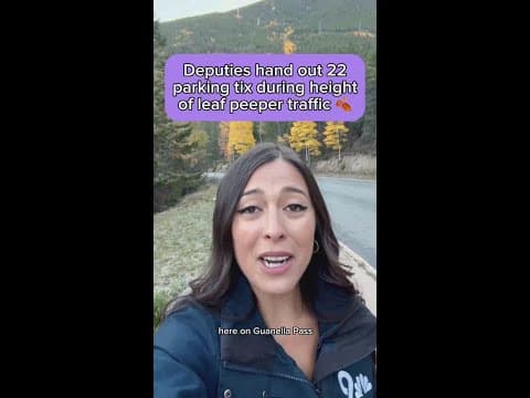 Deputies handing out parking tickets during leaf peeping traffic