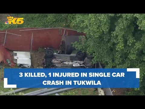 Three people killed, one trapped in Tukwila crash