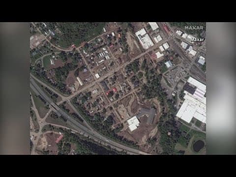 Before-and-after photos of damage caused by Hurricane Helene