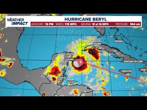Hurricane Beryl update: Storm strengthens into Cat 3 ahead of landfall on Yucatan Peninsula