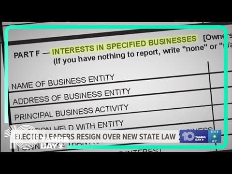 Tampa Bay area elected leaders resign over new state law requiring financial disclosures
