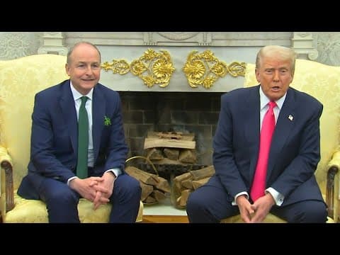 Donald Trump and Irish Taoiseach Micheál Martin full meeting in the Oval Office