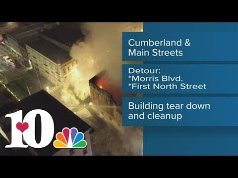 Downtown Morristown roads closed after fire